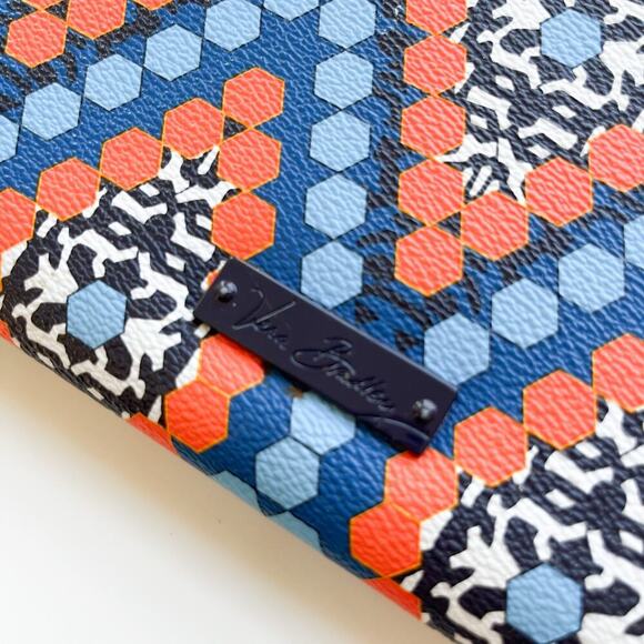Vera Bradley Marrakesh Beads Slim Wristlet Zip Around Wallet Blue Orange - Picture 2 of 5